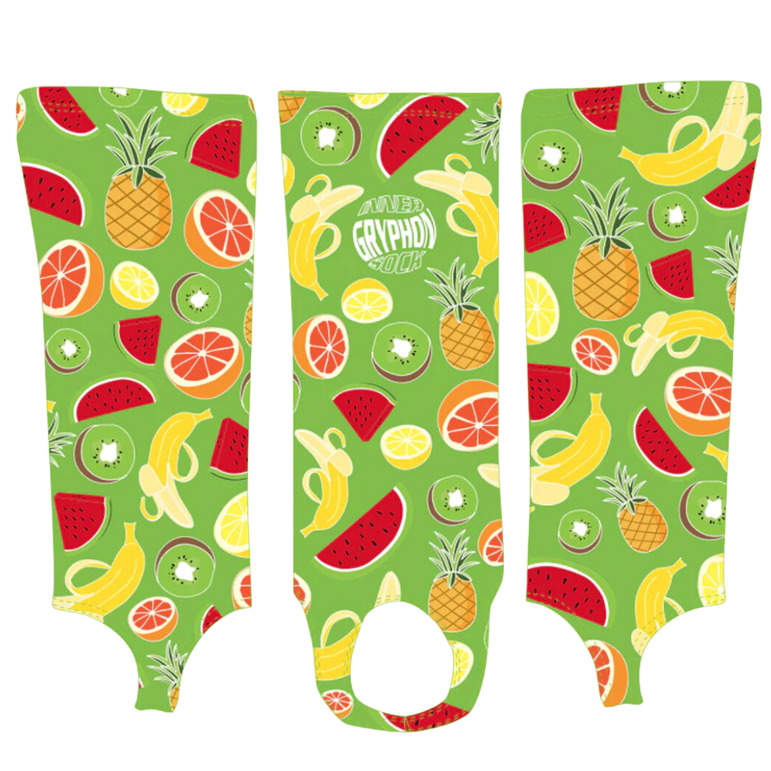 Inner Sock With Stirrup - Green Fruit